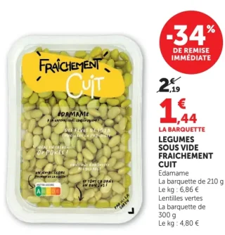 Legumes sous vide Fraîchement Cuit Edamame