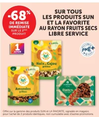 Fruits secs Sun et La Favorite (Noix de cajou grillées, Amandes grillées, Dattes)