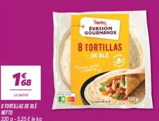 8 tortillas de blé 
