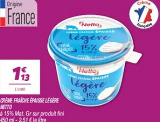 Crème fraîche épaisse légère 