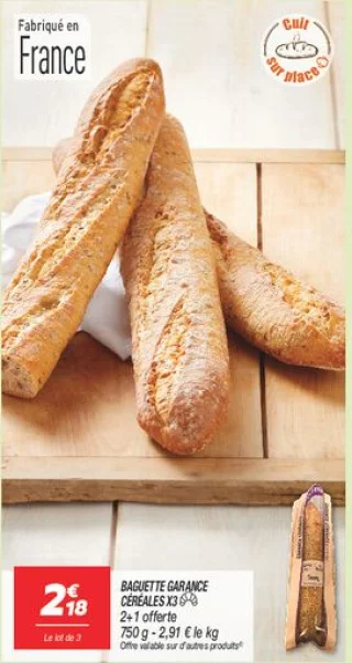 Baguette garance céréales x3 