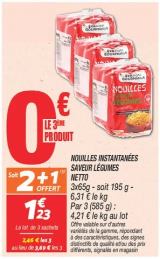 Nouilles instantanées saveur légumes