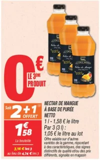 Nectar de mangue à base de purée