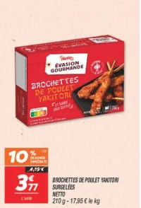 Brochettes de poulet yakitori surgelées 