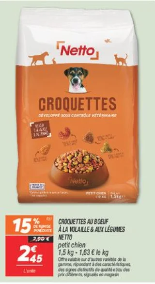 Croquettes au boeuf à la volaille & aux légumes