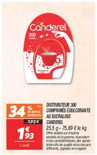 Distributeur 300 comprimés édulcorants au sucralose 