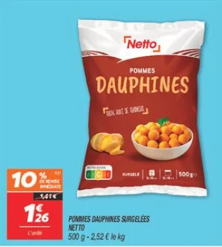 Pommes dauphines surgelées 