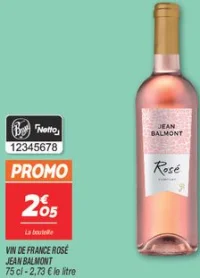 Vin de France Rosé Jean Balmont