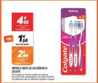Brosse à dents zig zag médium x3