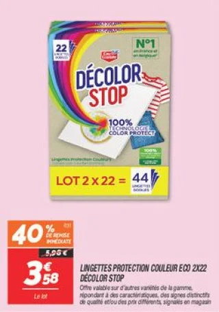 Lingettes protection couleur eco 2x22