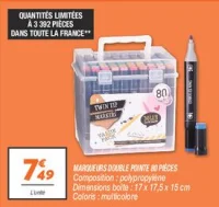 Marqueurs double pointe 80 pièces 