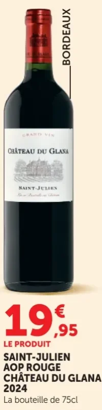Saint-Julien AOP Rouge Château du Glana 2024