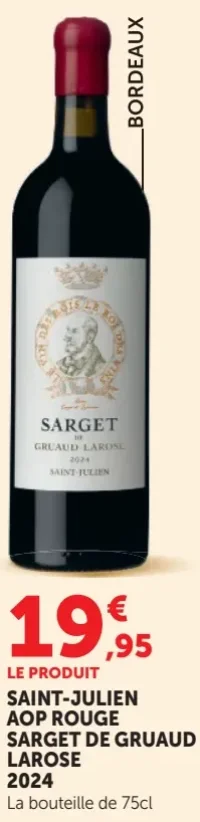 Saint-Julien AOP Rouge Sarget de Gruaud Larose 2024