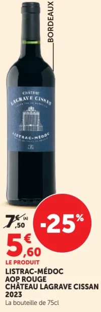 Listrac-Médoc AOP Rouge Château Lagrave Cissan 2023