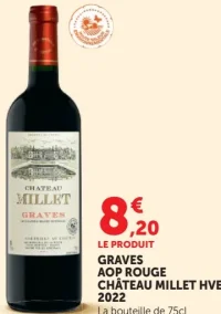 Graves AOP Rouge Château Millet HVE 2022