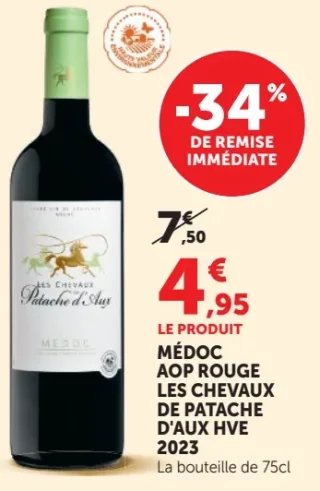 Médoc AOP Rouge Les Chevaux de Patache d'Aux HVE 2023