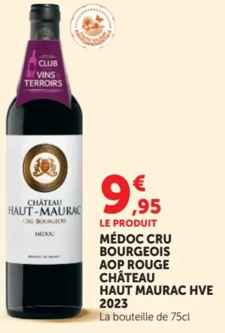 Médoc Cru Bourgeois AOP Rouge Château Haut Maurac HVE 2023