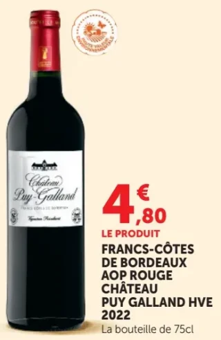 Francs-Côtes de Bordeaux AOP Rouge Château Puy Galland HVE 2022