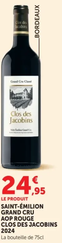 Saint-Émilion Grand Cru AOP Rouge Clos Des Jacobins 2024