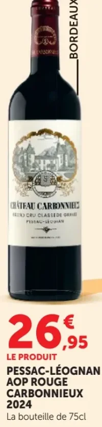 PESSAC-LÉOGNAN AOP ROUGE CARBONNIEUX 2024