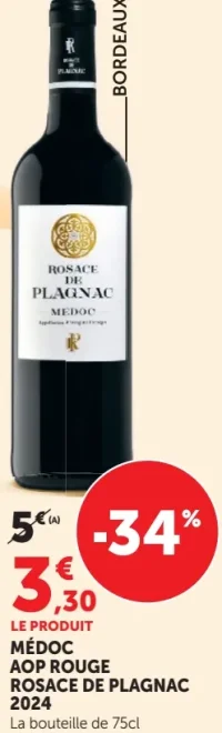 MÉDOC AOP ROUGE ROSACE DE PLAGNAC 2024