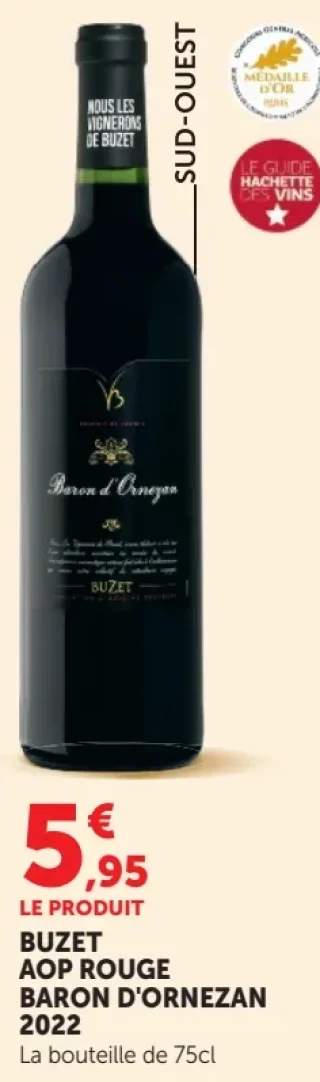 BUZET AOP ROUGE BARON D'ORNEZAN 2019
