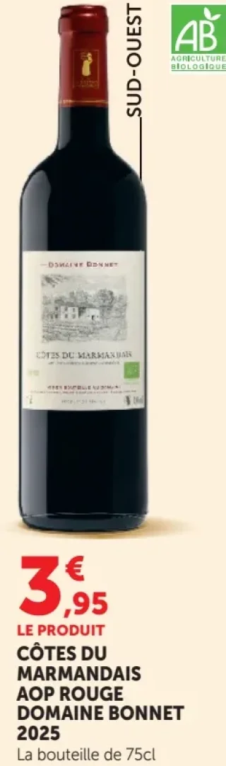 CÔTES DU MARMANDAIS AOP ROUGE DOMAINE BONNET 2019
