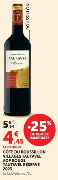Côte du Roussillon Villages Tautavel AOP Rouge Tautavel Réserve 2023