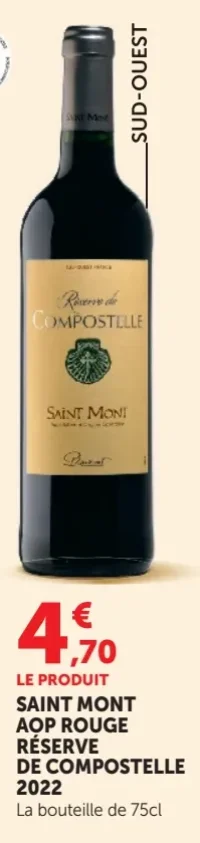 Saint Mont AOP Rouge Réserve de Compostelle 2022