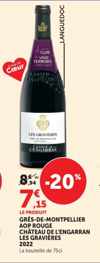 Château de l'Engarran - Grés-de-Montpellier AOP Rouge Les Gravières 2022