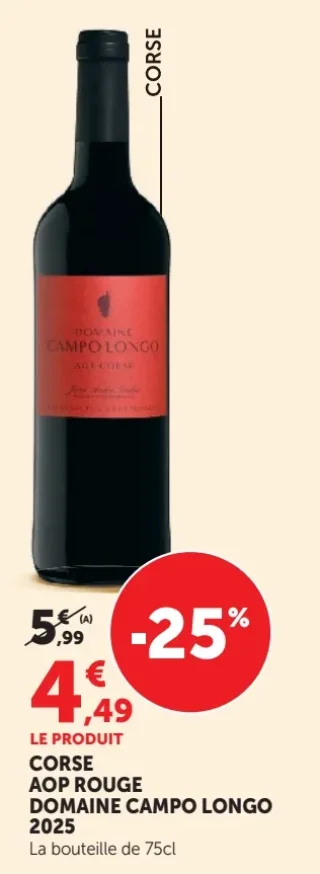 Vin rouge Corse AOP Rouge Domaine Campo Longo 2025