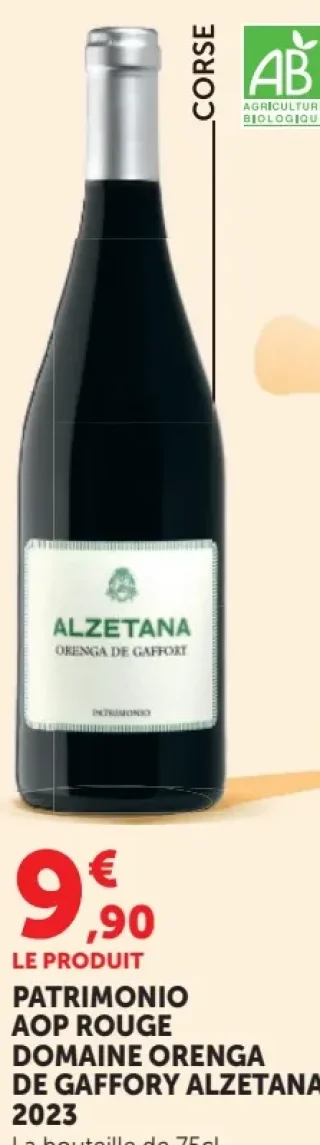 Vin rouge Patrimonio AOP Rouge Domaine Orenga de Gaffory Alzetana 2023