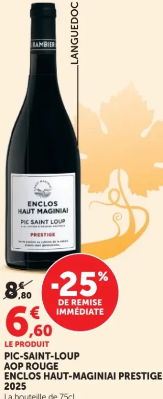 Vin rouge Pic Saint-Loup AOP Rouge Enclos Haut-Maginiai Prestige 2025