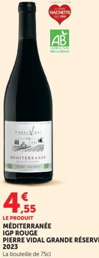 Vin rouge Méditerranée IGP Rouge Pierre Vidal Grande Réserve 2023
