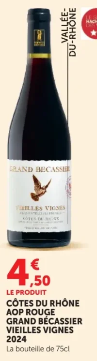 CÔTES DU RHÔNE AOP ROUGE GRAND BÉCASSIER VIEILLES VIGNES 2024