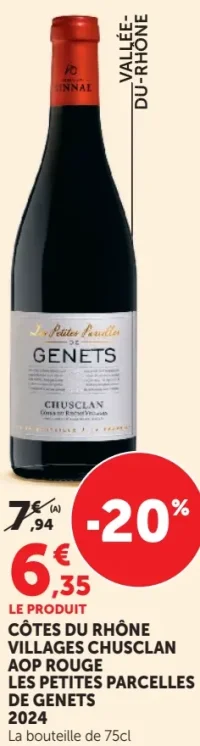 CÔTES DU RHÔNE VILLAGES CHUSCLAN AOP ROUGE LES PETITES PARCELLES DE GENETS 2024