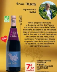 COTES DU RHÔNE AOP ROUGE DOMAINE LA FILLE DES VIGNES L'AUDACIEUSE 2023