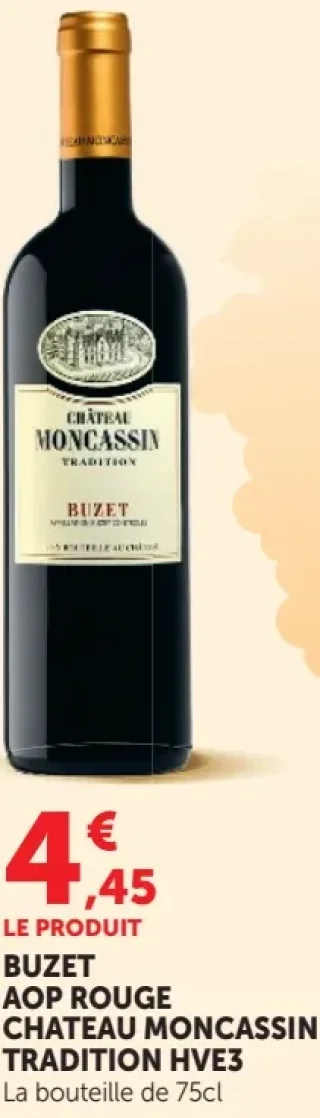 Buzet AOP Rouge Chateau Moncassin Tradition HVE3