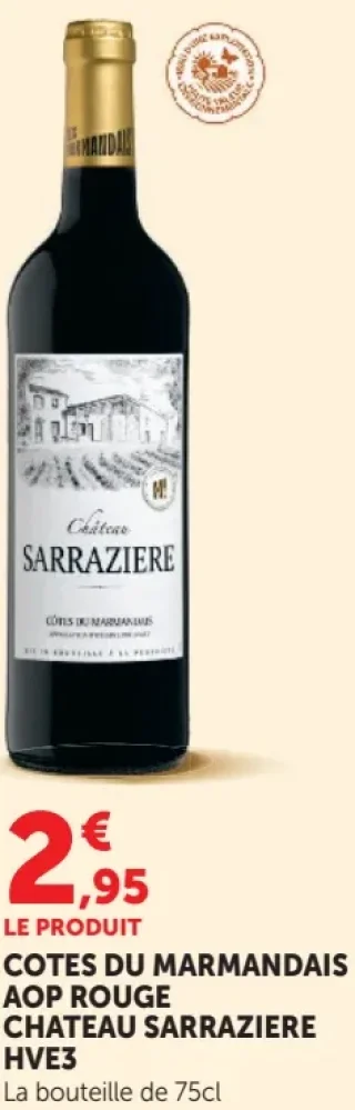 Cotes du Marmandais AOP Rouge Chateau Sarraziere HVE3