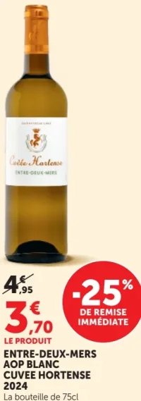 ENTRE-DEUX-MERS AOP BLANC CUVEE HORTENSE 2024