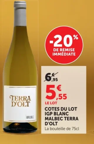 COTES DU LOT IGP BLANC MALBEC TERRA D'OLT