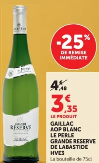 GAILLAC AOP BLANC LE PERLE GRANDE RESERVE DE LABASTIDE HVE3
