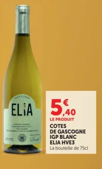 COTES DE GASCOGNE IGP BLANC ELIA HVE3