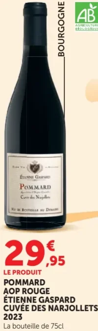 POMMARD AOP ROUGE ÉTIENNE GASPARD CUVÉE DES NARJOLLETS 2023