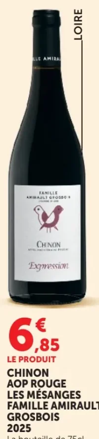 CHINON AOP ROUGE LES MESANGES FAMILLE AMIRAULT GROSBOIS 2025