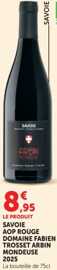 SAVOIE AOP ROUGE DOMAINE FABIEN TROSSET ARBIN MONDEUSE 2025