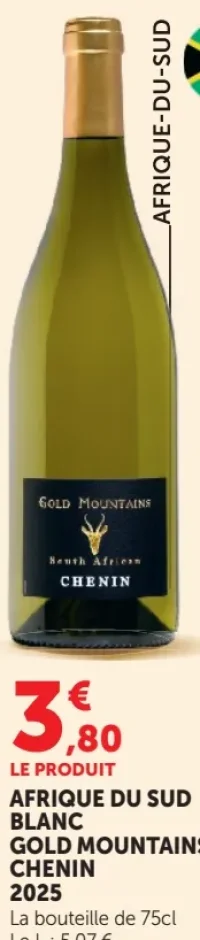 AFRIQUE DU SUD BLANC GOLD MOUNTAINS CHENIN 2025