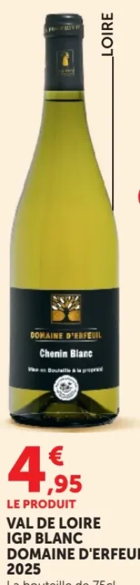 VAL DE LOIRE IGP BLANC DOMAINE D'ERFEUIL 2025