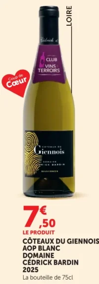 Côteaux du Giennois AOP Blanc Domaine Cédrick Bardin 2025