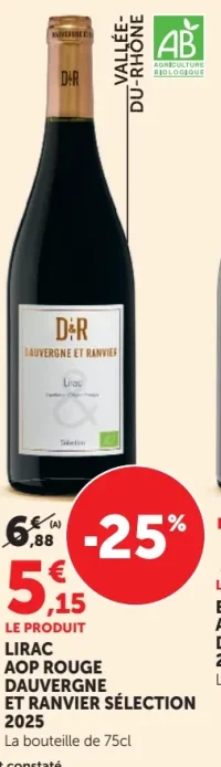LIRAC AOP ROUGE DAUVERGNE ET RANVIER SÉLECTION 2025